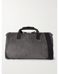 Bennett Winch - Commuter Leather-trimmed Suede Holdall - Lyst