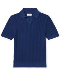 MR P. - Open-knit Ribbed Cotton Polo Shirt - Lyst