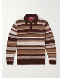The Elder Statesman - Striped Cashmere Polo Shirt - Lyst