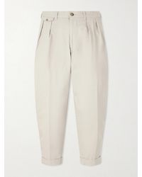 Beams Plus - Tapered Pleated Cotton-Blend Twill Trousers - Lyst