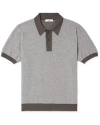 MR P. - Open-knit Merino Wool-jacquard Polo Shirt - Lyst