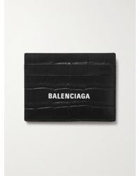 Balenciaga - Kartenetui aus Leder mit Krokodileffekt und Logoprint - Lyst