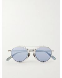 Garrett Leight - Ocampo Round-Frame Metal Sunglasses - Lyst