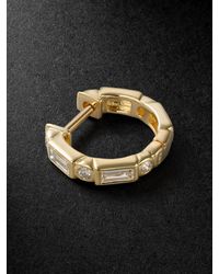 Sydney Evan - Einzelne Creole aus Gold mit Diamanten - Lyst