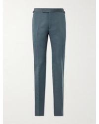 Tom Ford - Shelton Straight-leg Cotton And Silk-blend Suit Trousers - Lyst