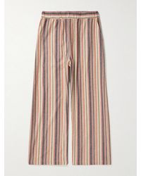 The Elder Statesman - Striped Cashmere-Blend Flannel Trousers - Lyst