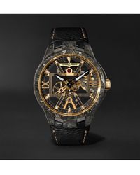 Ulysse Nardin Skeleton X Hand-wound 43mm Carbonium Gold And Full-grain Leather Watch - Black