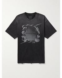 Givenchy - Graphic-print Faded-wash Cotton-jersey T-shirt - Lyst