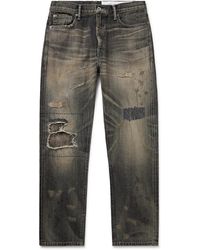 Neighborhood - Savage Slim-Fit Straight-Leg Distressed Selvedge Jeans - Lyst