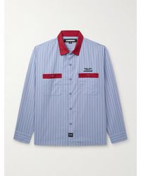 Neighborhood - Logo-Embroidered Striped Woven Shirt - Lyst