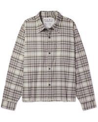 mfpen - Priority Checked Cotton And Cashmere-blend Flannel Shirt - Lyst