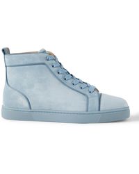 Christian Louboutin - Louis Orlato Grosgrain-trimmed Suede High-top Sneakers - Lyst