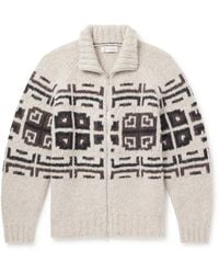 Brunello Cucinelli - Intarsia-Knit Alpaca-Blend Cardigan - Lyst