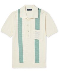 Frescobol Carioca - Clemente Striped Pointelle-knit Cotton Polo Shirt - Lyst
