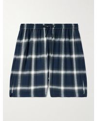 Acne Studios - Rannel Straight-Leg Checked Cotton-Flannel Drawstring Shorts - Lyst