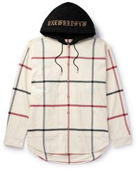 MASTERMIND WORLD - Checked Logo-embroidered Cotton Hooded Overshirt - Lyst