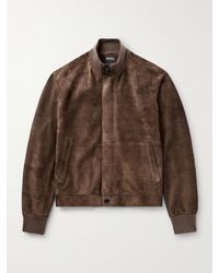 ZEGNA - Suede Blouson Jacket - Lyst