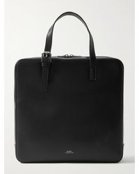 A.P.C. - Nino Logo-print Faux-recycled Leather Briefcase - Lyst