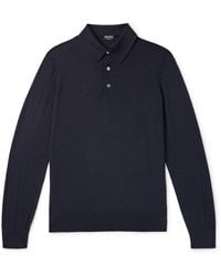 ZEGNA - Cashmere And Silk-Blend Piqué Polo Shirt - Lyst