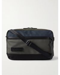 master-piece - Slick Logo-Appliquéd Leather And Cordura Ballistic Nylon Messenger Bag - Lyst