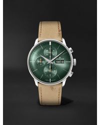 Junghans - Meister Chronoscope 40.7 Mm Stainless Steel And Leather Watch - Lyst