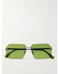 Fendi - Rimless Square-frame Silver-tone Sunglasses - Lyst