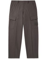Stone Island - Ghost Straight-Leg Logo-Appliquéd Cotton Cargo Trousers - Lyst