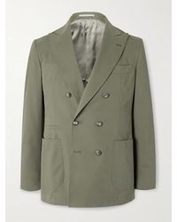 Brunello Cucinelli - Double-Breasted Cotton-Blend Suit Jacket - Lyst