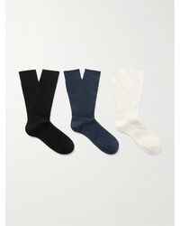 Anonymous Ism - Set aus drei Paar Socken aus Rippstrick - Lyst