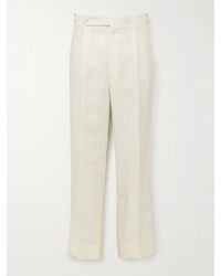 STÒFFA - Straight-Leg Pleated Linen Trousers - Lyst