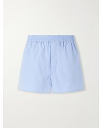 Ami Paris - Straight-Leg Embroidered Cotton-Poplin Shorts - Lyst