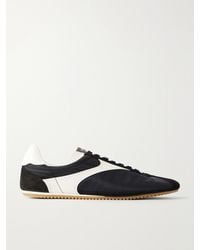 Bottega Veneta - Shot Suede And Leather-Trimmed Twill Sneakers - Lyst