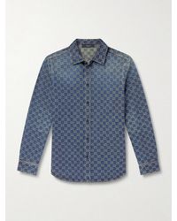Gucci - Logo-Jacquard Denim Shirt - Lyst