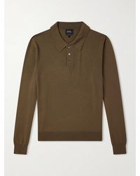 A.P.C. - Riou Virgin Wool Polo Shirt - Lyst