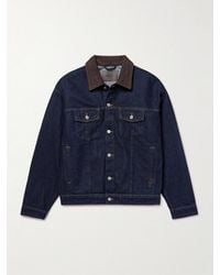 NN07 - Roy 1882 Corduroy-Trimmed Organic Denim Jacket - Lyst