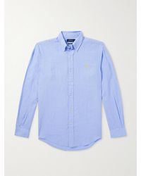 Polo Ralph Lauren - Button-down Collar Logo-embroidered Linen Shirt - Lyst