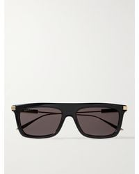 Gucci - Sonnenbrille mit D-Rahmen aus Azetat und goldfarbenen Details - Lyst