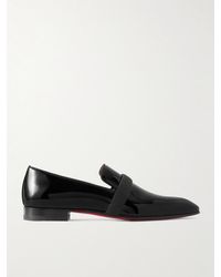 Christian Louboutin - Dandydeco Grosgrain-trimmed Patent-leather Loafers - Lyst