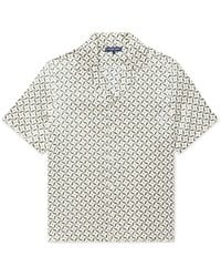 Frescobol Carioca - Roberto Camp-Collar Printed Silk-Satin Shirt - Lyst