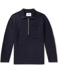 NN07 - Anders Merino Wool Half-zip Sweater - Lyst