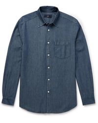 dunhill - Mulberry Silk And Cotton-Blend Chambray Shirt - Lyst
