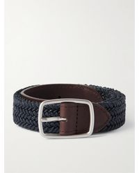 Loro Piana - 3cm Leather-trimmed Woven Cotton Belt - Lyst