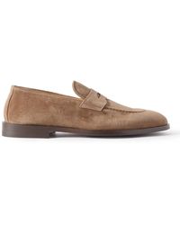 Brunello Cucinelli - Flex Suede Penny Loafers - Lyst