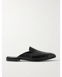 George Cleverley - Croc-effect Leather Backless Loafers - Lyst