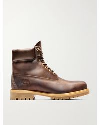 Timberland - Premium 6-Inch Distressed-Effect Leather Lace-Up Boots - Lyst