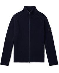 Stone Island - Ghost Waffle-Knit Virgin Wool Zip-Up Cardigan - Lyst