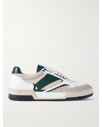 Rhude - Racing Distressed Suede And Leather Sneakers - Lyst