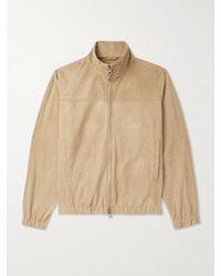 Loro Piana - Suede Zip-Up Bomber Jacket - Lyst