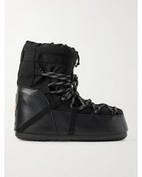 Moncler - Moon Boot Icon Low Gaiter Padded Shell And Leather Snow Boots - Lyst