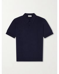 John Smedley - Croall Ribbed Merino Wool Polo Shirt - Lyst